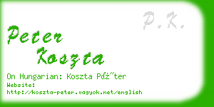 peter koszta business card